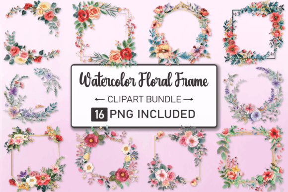 Download Watercolor Floral Frame Bundle - Bundle Collection