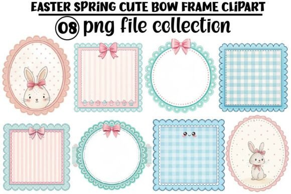 Download Easter Spring Cute Bow Frame PNG Bundle - Bundle Collection
