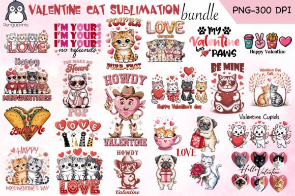 Download Valentine Cat Sublimation Bundle - Bundle Collection