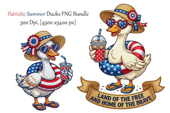 Download 4th of July Summer Duck's Clipart Bundle - Bundle Collection