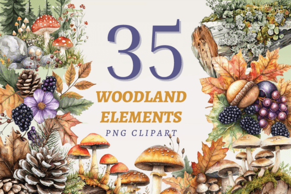 Download Woodland Elements PNG Bundle - Bundle Collection