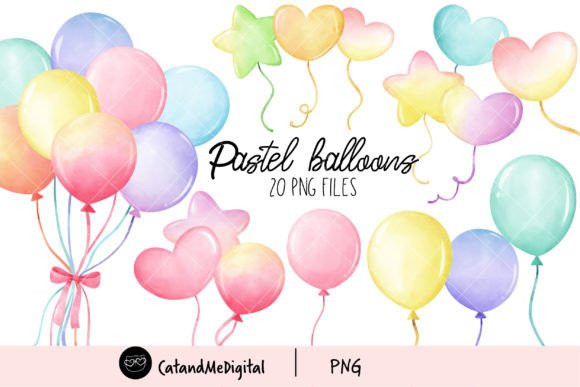 Download Pastel Balloons Clipart - Pastel balloons Collection
