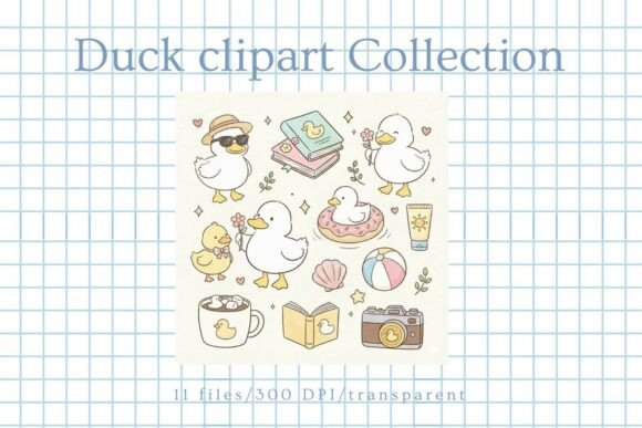 Download Cute Duck Clipart Bundle: Summer, Books - Bundle Collection