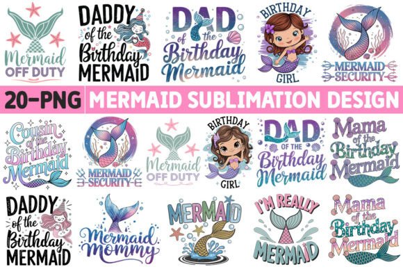 Download Mermaid-Sublimation PNG Design Bundle - Bundle Collection