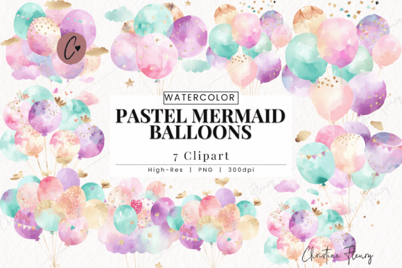 Download Watercolor Pastel Balloons Clipart - Pastel balloons Collection