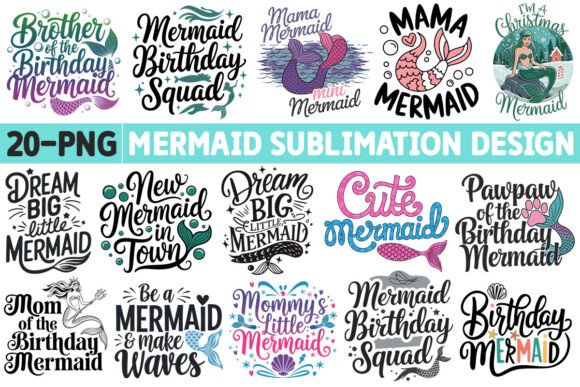 Download Mermaid-Sublimation PNG Design Bundle - Bundle Collection