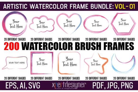 Download Watercolor Frame Sublimation Bundle - Bundle Collection