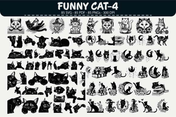 Download Funny Cat Vector Bundle – 85 Designs - Bundle Collection