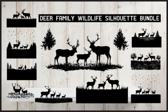 Download Deer Family Wildlife Silhouette Bundle - Bundle Collection