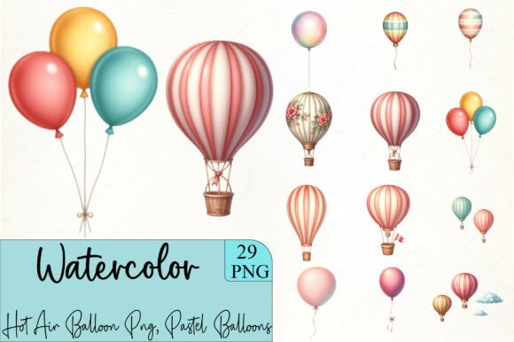 Download Hot Air Balloon Png, Pastel Balloons Png - Premium Resources