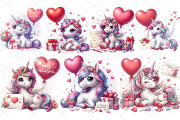 Download Unicorn Valentine Clipart Bundle - Bundle Collection