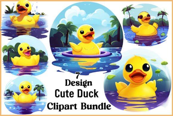 Download Cute Duck Clipart PNG Bundle - Bundle Collection