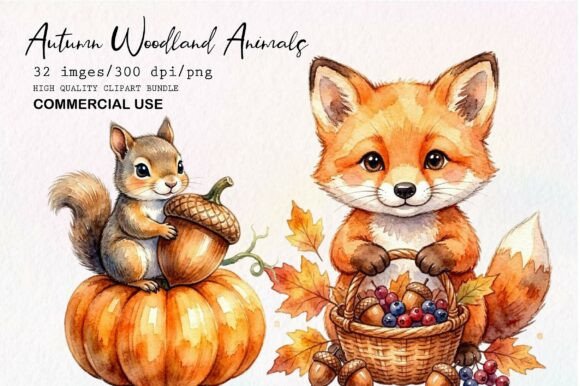Download Autumn Woodland Animals Clipart Bundle - Bundle Collection