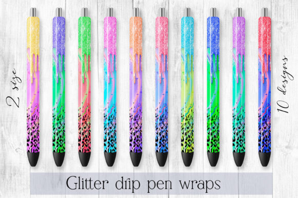 Download Glitter Drip Epoxy Pen Wraps Bundle 10 - Bundle Collection