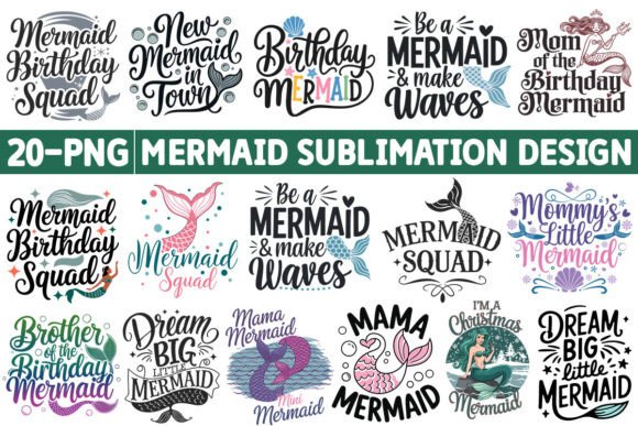 Download Mermaid-Sublimation PNG Design Bundle - Bundle Collection