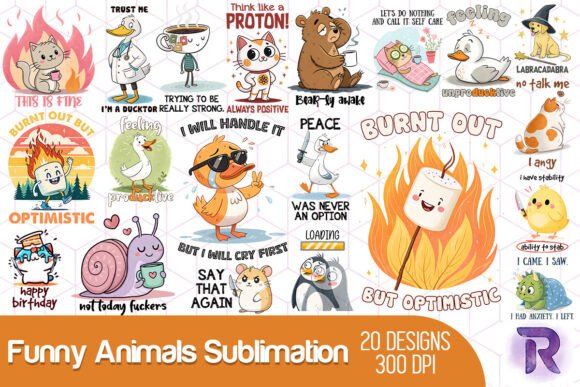 Download Funny Animals Sublimation Bundle - Bundle Collection