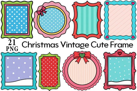 Download Christmas Vintage Cute Frame Bundle Png - Bundle Collection