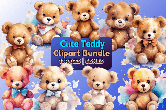 Download Cute Teddy Clipart Bundle - Bundle Collection