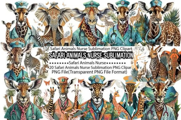 Download Safari Animals Nurse Sublimation Bundle - Bundle Collection