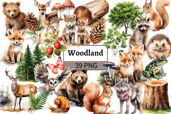 Download Woodland Animals Clipart Bundle PNG - Bundle Collection