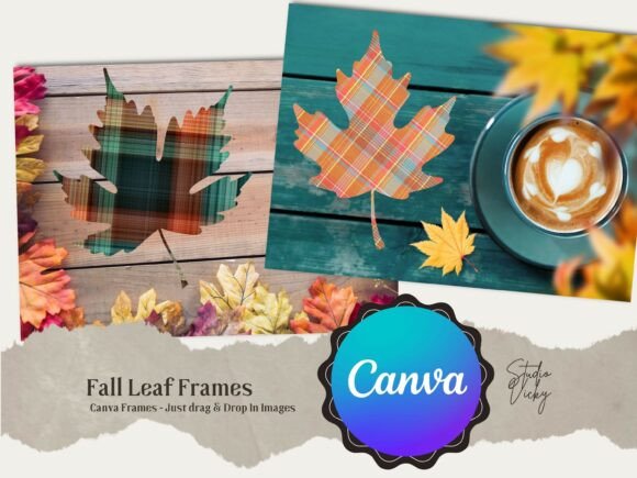 Download Autumn Fall Leaf Frame Bundle for Canva - Bundle Collection