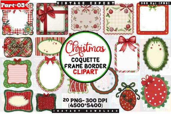 Download Vintage Holiday Border Frame PNG Bundle - Bundle Collection