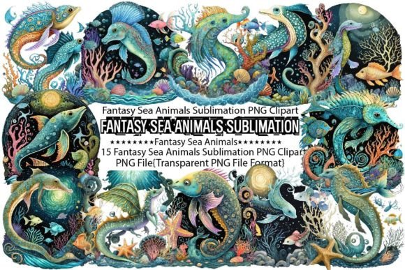 Download Fantasy Sea Animals Sublimation Bundle - Bundle Collection