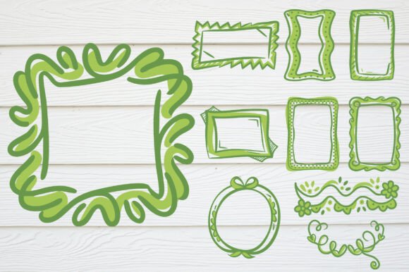 Download Green Hand Drawn Doodle Frame SVG Bundle - Bundle Collection