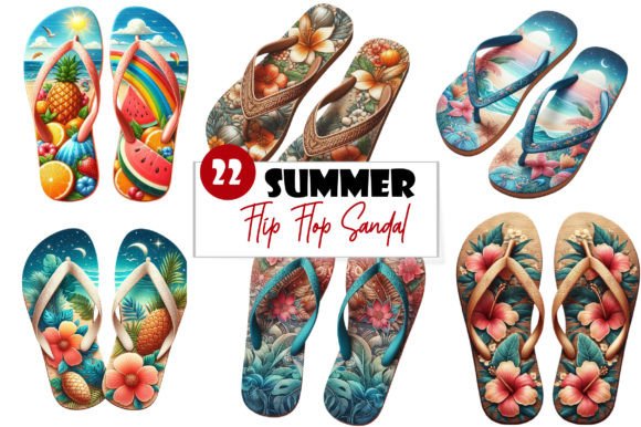 Download Summer Flip Flop Sandal Clipart Bundle - Bundle Collection